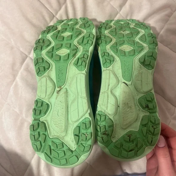 Hoka Teal and Lime Athletic Shoes - Picture 3 of 5